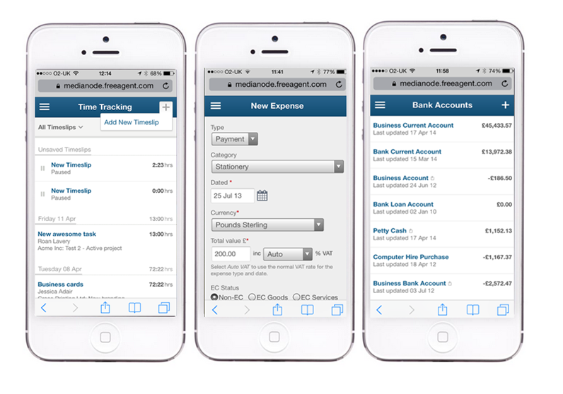 FreeAgent software accessible from your mobile phone or tablet. FreeAgent software accessible from your mobile phone or tablet.